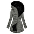 thumbnail image 1 of Dazajoo Winter Coats for Women Fuzzy Sherpa Fleece Lined Puffer Jackets Plus Size Thermal Warm Thicken Hooded Quilted Jacket,Gray,L, 1 of 7