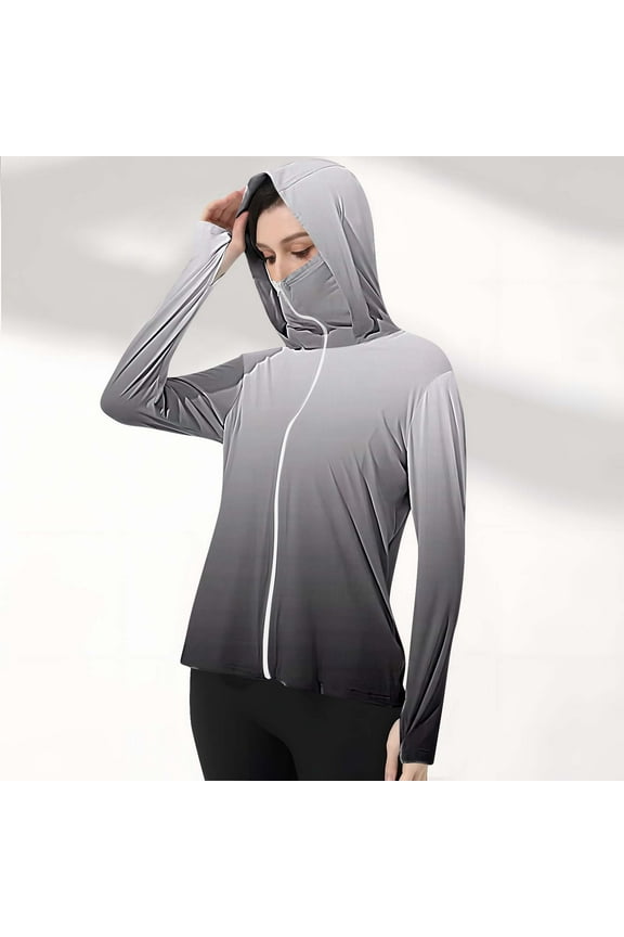 Women's Athletic Full Zip Lightweight Workout Jacket with Pockets and Thumb Holes Summer Long Sleeve Outdoor Sports Loungewear,Multicolor,XXL