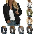 thumbnail image 1 of Dazajoo Women's Jacket Casual Coat Lightweight Full Zip Outerwear Windbreaker with Pockets,Navy,L, 1 of 6