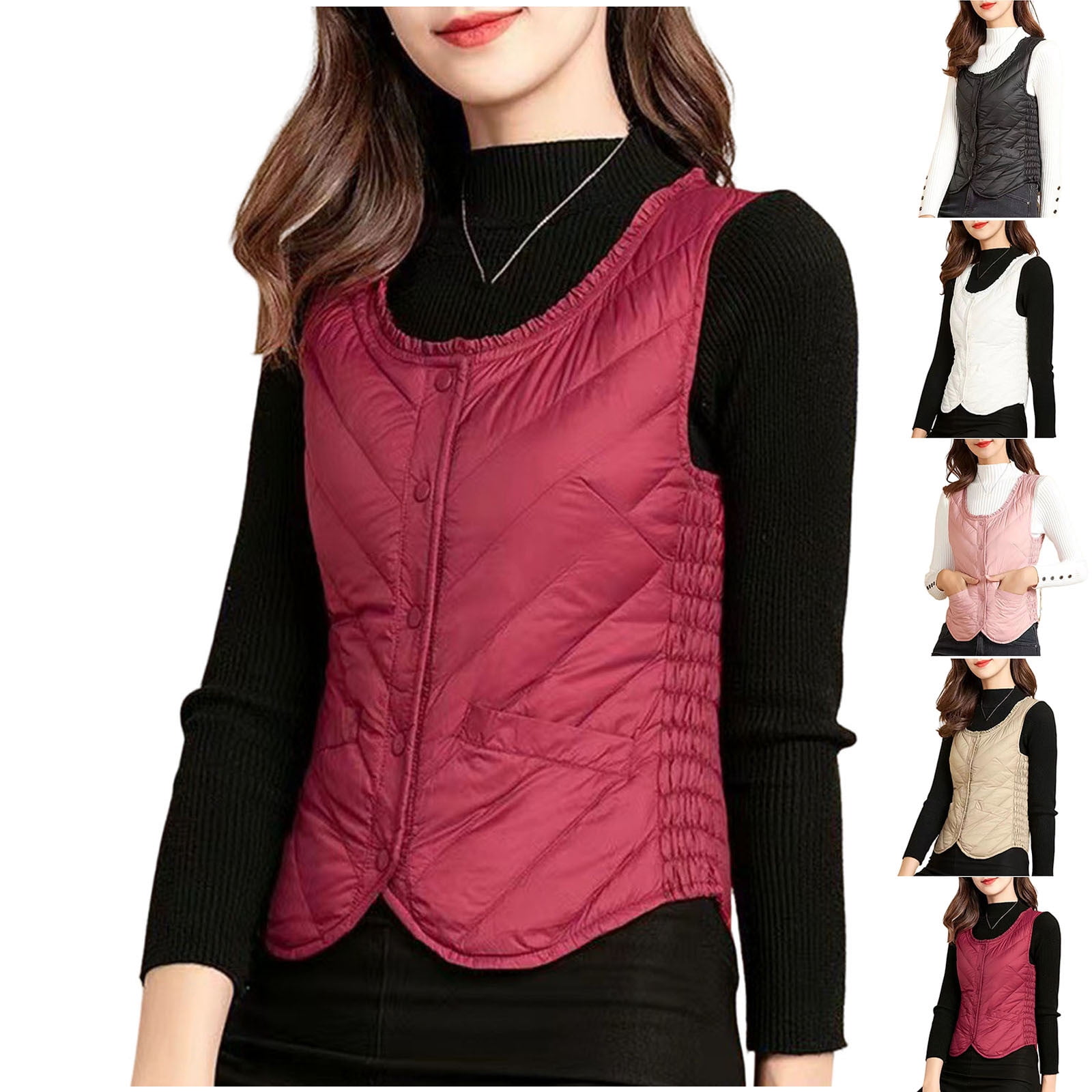 Dazajoo Women s Lightweight Down Vest Sleeveless Puffer Jacket Thin dazajoo-women-s-lightweight-down-vest-sleeveless-puffer-jacket-thin