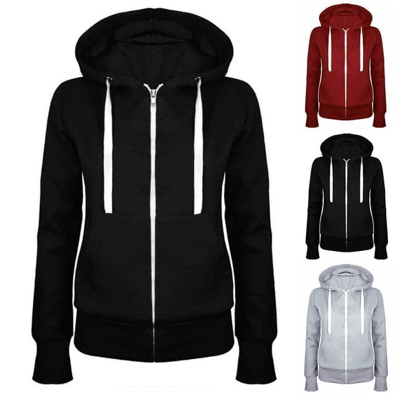 Dazajoo Women's Plus Size Zip Up Hooded Sweatshirts Fall Winter Outdoor Hiking Drawstring Hoodies,Wine,XXXXL