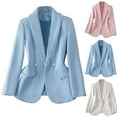 thumbnail image 1 of Dazajoo Women's Tweed Blazer Jackets Business Casual Open Front Office Work Suit Jacket with Pockets,White,XXXL, 1 of 8