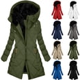 thumbnail image 1 of Dazajoo Women's Winter Coats Thicken Fleece Lined Double Zip Puffer Jacket Waterproof Faux Fur Hooded Parka with Pockets,Beige,XXXL, 1 of 8
