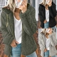 thumbnail image 1 of Dazajoo Women's Winter Sherpa Jacket Full Zip Plush Warm Hoodies Solid Fluffy Fleece Hooded Coat with Pockets,Black,XXXXXL, 1 of 6