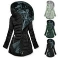 thumbnail image 1 of Dazajoo Women's Winter Warm Puffer Coats Zip Up Fuzzy Lined Long Hooded Jackets Thicken Overcoats with Pockets,Mint Green,L, 1 of 3