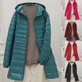 thumbnail image 1 of Dazajoo Womens Packable Puffer Jacket Winter Warm Lightweight Down Jackets Windproof Long Hooded Coats,Light Blue,S, 1 of 10