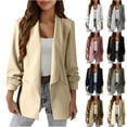 thumbnail image 1 of Dazajoo Womens Plus Size Casual Blazers Long Sleeve Open Front Business Work Office Suit Jackets with Pockets,Gray,L, 1 of 7