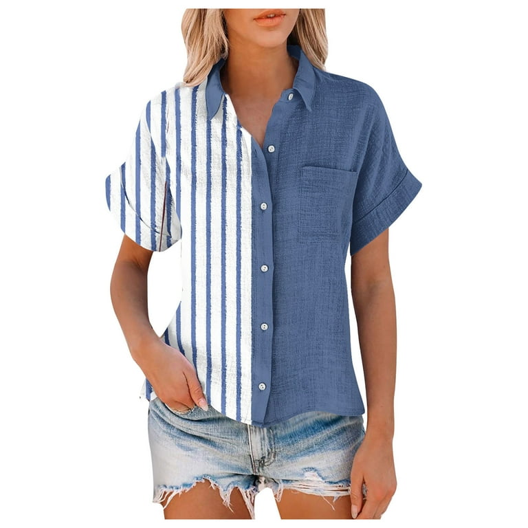 Casual Striped Patchwork Pocket O Neck Short Sleeve Two Pieces(4 Colors) Casual Striped Patchwork Pocket O Neck Short Sleeve Two Pieces(4 Colors)