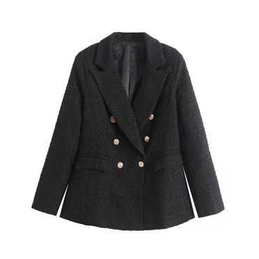 Happy Sailed Womens Cropped Tweed Blazers Casual Jamaica