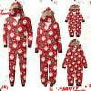 Dazajooo Funny Matching Christmas Pajamas for Family Cute Santa Claus Print Long Sleeve Sleepwear Rompers Boys and Girls 2024 Holiday Soft Comfy Loungewear Hooded Jumpsuits Deals Today