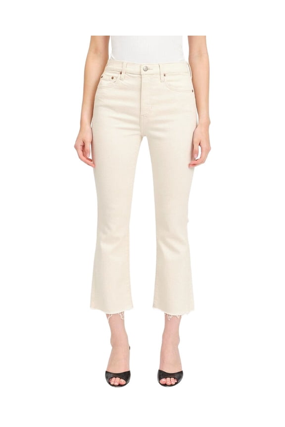womens Shy Girl Raw Cut High Rise Crop Kick Flare Jean, 25