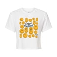 thumbnail image 1 of Dazed and Confused - Smiley Face Dazed and Confused - Juniors Cropped Cotton Blend T-Shirt, 1 of 4