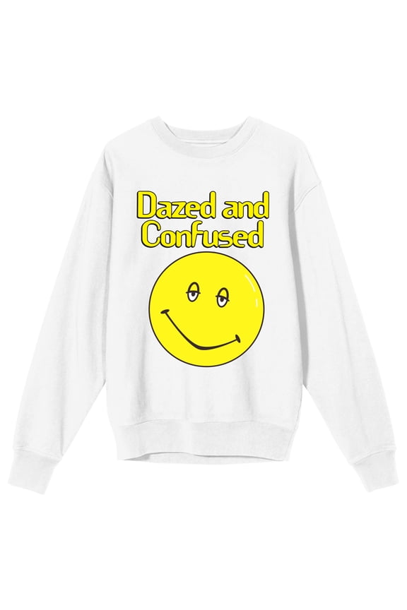 Dazed & Confused Smiley Face Women's White Sweatshirt-Large
