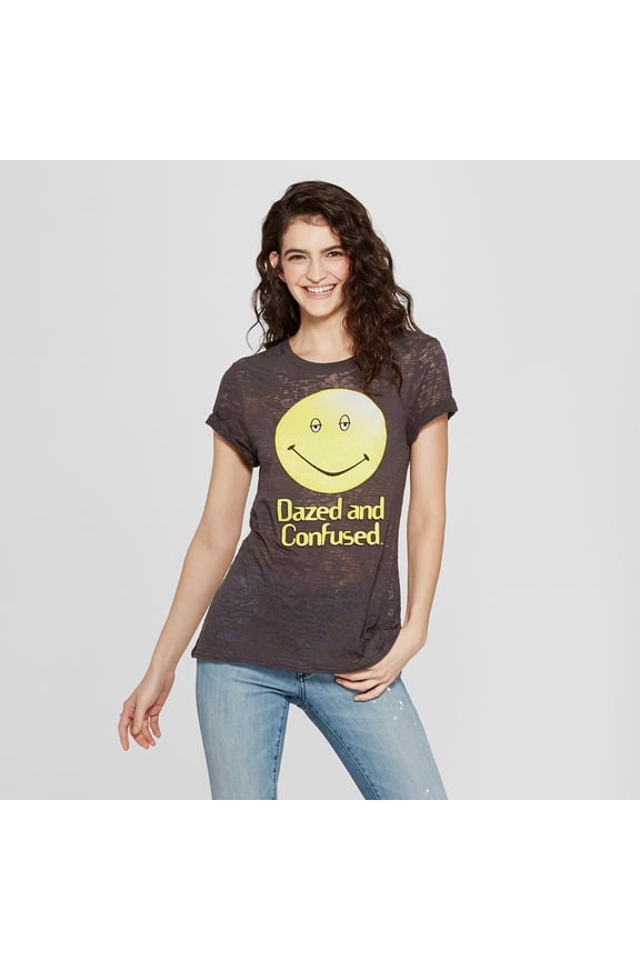 Dazed and Confused Women's Short Sleeve Graphic T-Shirt (Juniors') -Charcoal Grey - (XX-Large)