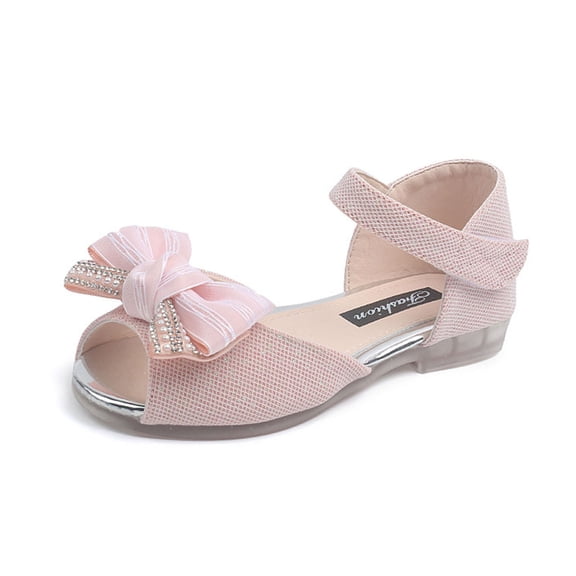 Daznico Adorable Girls Sandals with Adjustable Strap and Bow Design for Outdoor Play Comfort,5.5-6 Years