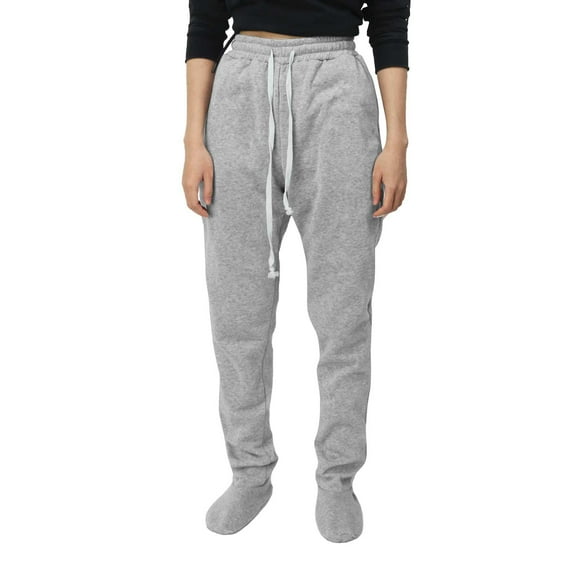 Daznico Adult Footed Sweatpants, Elastic Waisted Baggy Footing Sweatpants Soft and Warm Footing with Feet,Size XL