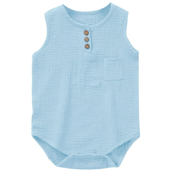 Daznico Baby Boys Bodysuits Summer Sleeveless Romper Jumpsuit for Soft Breathable Casual Outfit,3-6 Months