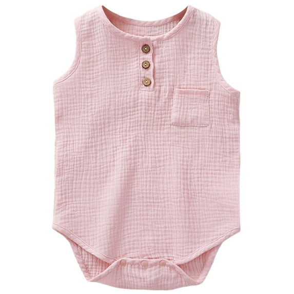 Daznico Baby Boys Bodysuits Summer Sleeveless Romper Jumpsuit for Soft Breathable Casual Outfit,6-9 Months