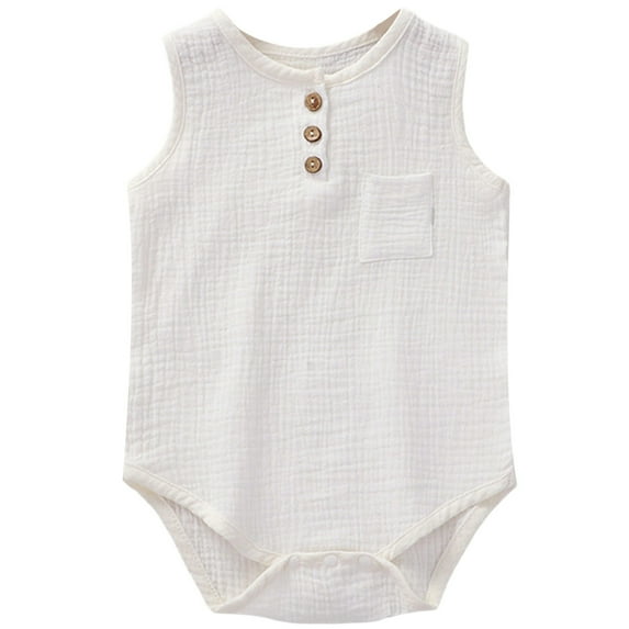 Daznico Baby Boys Bodysuits Summer Sleeveless Romper Jumpsuit for Soft Breathable Casual Outfit,6-9 Months
