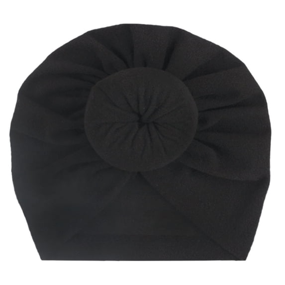Daznico Baby Cotton Turban Hat with Knot, Solid Color Stretch Headband for Toddler Boys Girls