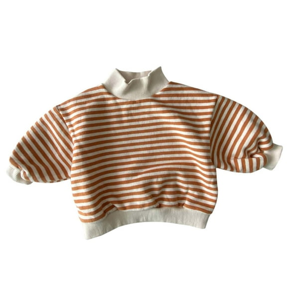 Daznico Baby Girl Boy Knit Sweater Stripe Sweatshirt Warm Crewneck Long Sleeve Tops for Toddler Kids Pullover,12-18 Months