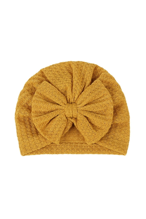 Baby Summer Hat with Bow, Solid Color Stretch Waffle Knit Cap for Toddler Girls Boys