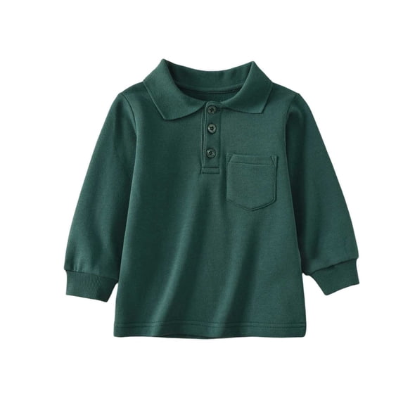 Daznico Boys Girls Long Sleeve Casual Solid Gentleman Tops Holiday Polo Shirts T Shirt,1-2 Years