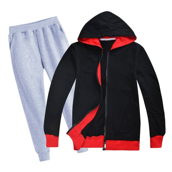 Daznico Boys Long Sleeve Prints Warm Hoodie Pullover Tops Pants Kids Outfits Sweat Suit,7-8 Years