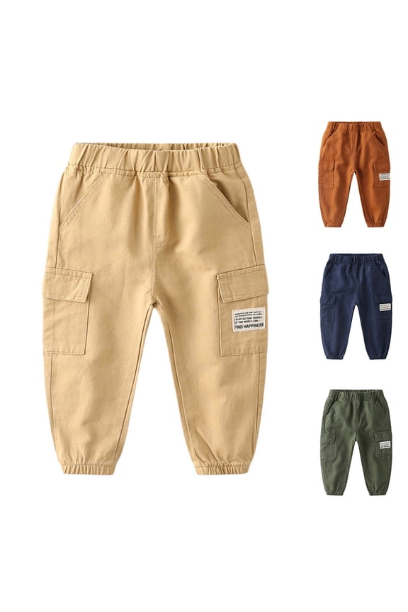 Boys Pants Casual Cargo Pants Summer Spring Outdoor Playground School Comfortable Durable Lightweight Long Pants,5-6 Years