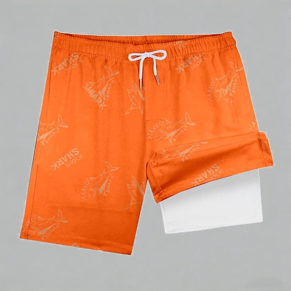 Daznico Boys Shark Print Shorts Drawstring Waist with Compression Liner ...