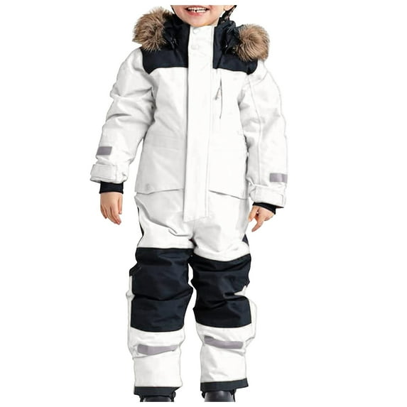 Daznico Boys Ski Suit Snowsuit Thermal Ski Snow Overall Windproof Suit with Removable Hood Mud Suit Outdoor Softshell Suit,Size 10-11 Years