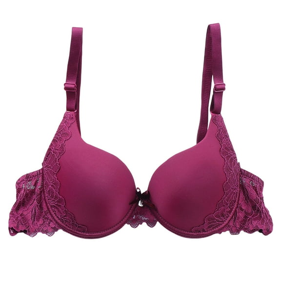 Daznico Bra Lingerie for Women - Underwear from Bra Elegant Deep V Solid Color Lace Back with Adjustable Support