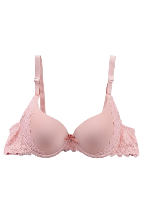 Bra Lingerie for Women - Underwear from Bra Elegant Deep V Solid Color Lace Back with Adjustable Support