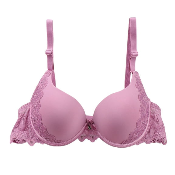 Daznico Bra Lingerie for Women - Underwear from Bra Elegant Deep V Solid Color Lace Back with Adjustable Support