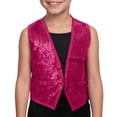 thumbnail image 1 of Daznico Carnival Performance Vest with Sparkling Sequins for Kids Boys Girls Singing Group Show Shiny Glitter Sleeveless Top,Mardi Gras Clothing,5-6 Years, 1 of 4