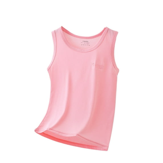 Daznico Children's Summer Lightweight Plain Colored Round Neck Sleeveless Lyocell Pullover,7-8 Years