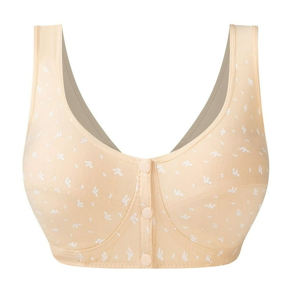 Daznico Comfortable Wireless Bra for Mature Women Front Closure Vest Style Plus Size Soft Cup Everyday Wear Without Underwire No Spillage