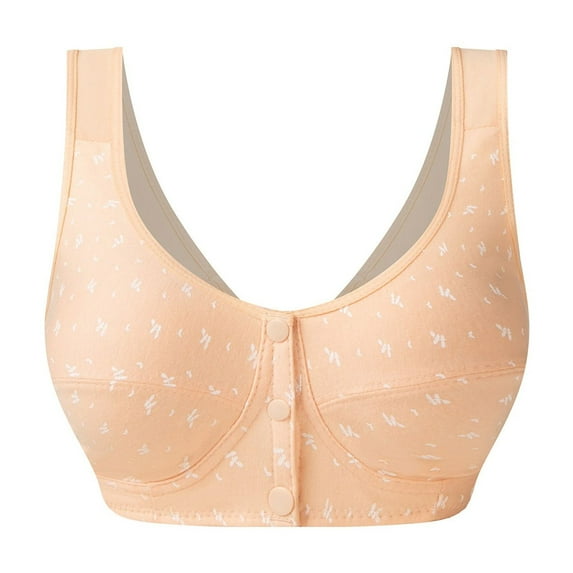 Daznico Comfortable Wireless Bra for Mature Women Front Closure Vest Style Plus Size Soft Cup Everyday Wear Without Underwire No Spillage