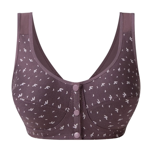 Daznico Comfortable Wireless Bra for Mature Women Front Closure Vest Style Plus Size Soft Cup Everyday Wear Without Underwire No Spillage