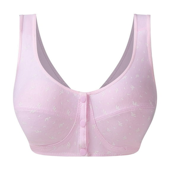 Daznico Comfortable Wireless Bra for Mature Women Front Closure Vest Style Plus Size Soft Cup Everyday Wear Without Underwire No Spillage