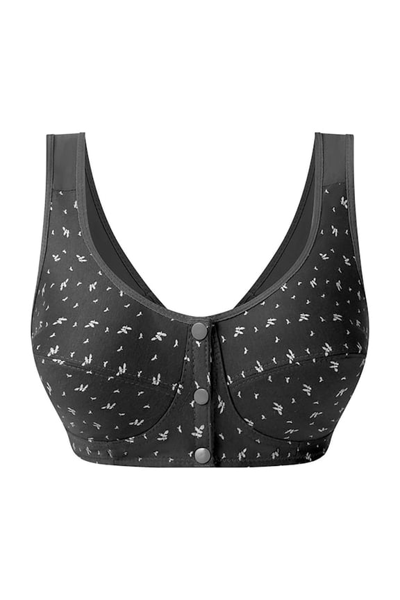 Comfortable Wireless Bra for Mature Women Front Closure Vest Style Plus Size Soft Cup Everyday Wear Without Underwire No Spillage