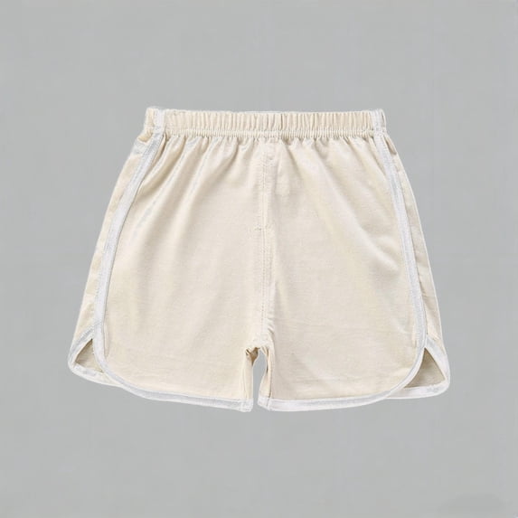 Daznico Cotton Retro Track Shorts for Boys Girls Elastic Waist Summer Casual Kids Shorts with White ,4-5 Years