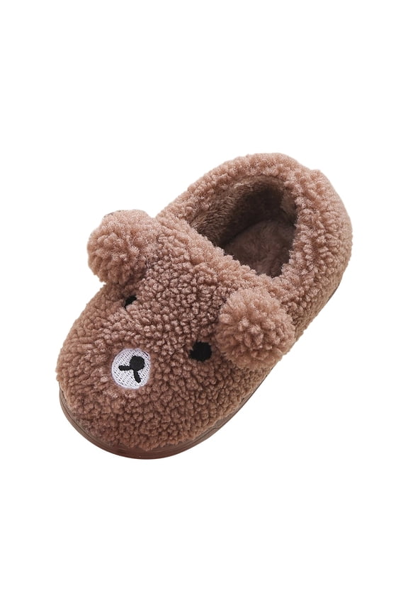 Cozy Winter Slippers for Boys with Cute Panda Character Design Soft Indoor Shoes for Kids Home Comfort,7-8 Years