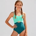 thumbnail image 1 of Daznico Crossover Cutout Girls One Piece Swimsuit, Adjustable Strap Removable Padding Bathing Suit for ,11-12Y, 1 of 4