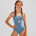 thumbnail image 1 of Daznico Crossover Cutout Girls One Piece Swimsuit, Adjustable Strap Removable Padding Bathing Suit for ,13-14Y, 1 of 4
