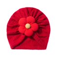 thumbnail image 1 of Daznico Cute Baby Knit Hat with 5 Petal Flower Design Cozy Toddler Beanie for Girls Soft Headwear, 1 of 3