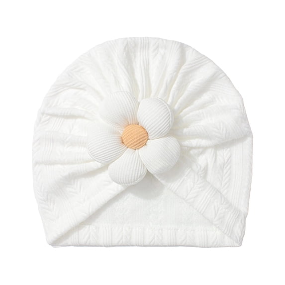 Daznico Cute Baby Knit Hat with 5 Petal Flower Design Cozy Toddler Beanie for Girls Soft Headwear