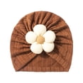 thumbnail image 1 of Daznico Cute Baby Knit Hat with 5 Petal Flower Design Cozy Toddler Beanie for Girls Soft Headwear, 1 of 3
