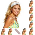 thumbnail image 1 of Daznico Elastic Workout Headband with Polka Print for Sweat Wicking Stretchy Hair for Yoga Fitness Running and Training, 1 of 5