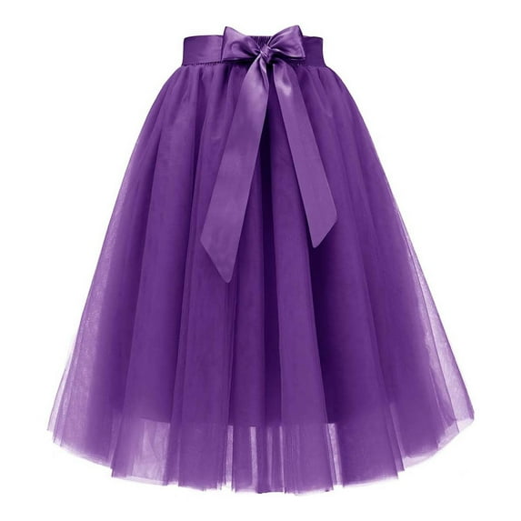 Daznico Elegant Layered Skirt with Waist Belt Flowy Hem A Line Party Skirt for and Evening Events,Mardi Gras Clothing,Mardi Gras Skirt,L